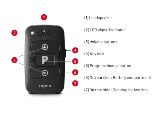 Small Pocket Remote Signia miniPocket Remote Control - EarDoc